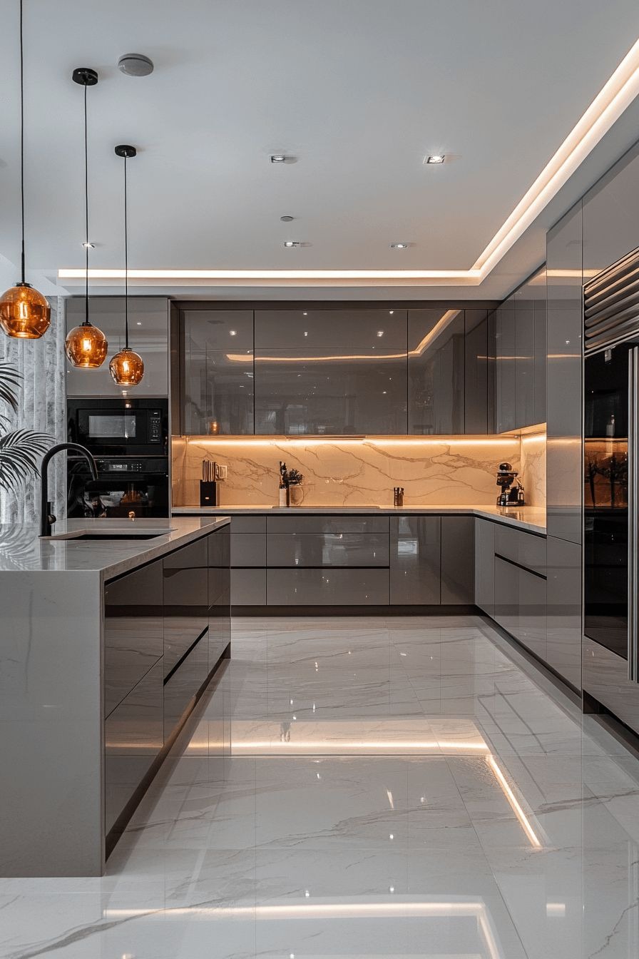 Superior acrylic island kitchen — contemporary luxury, Kraftline